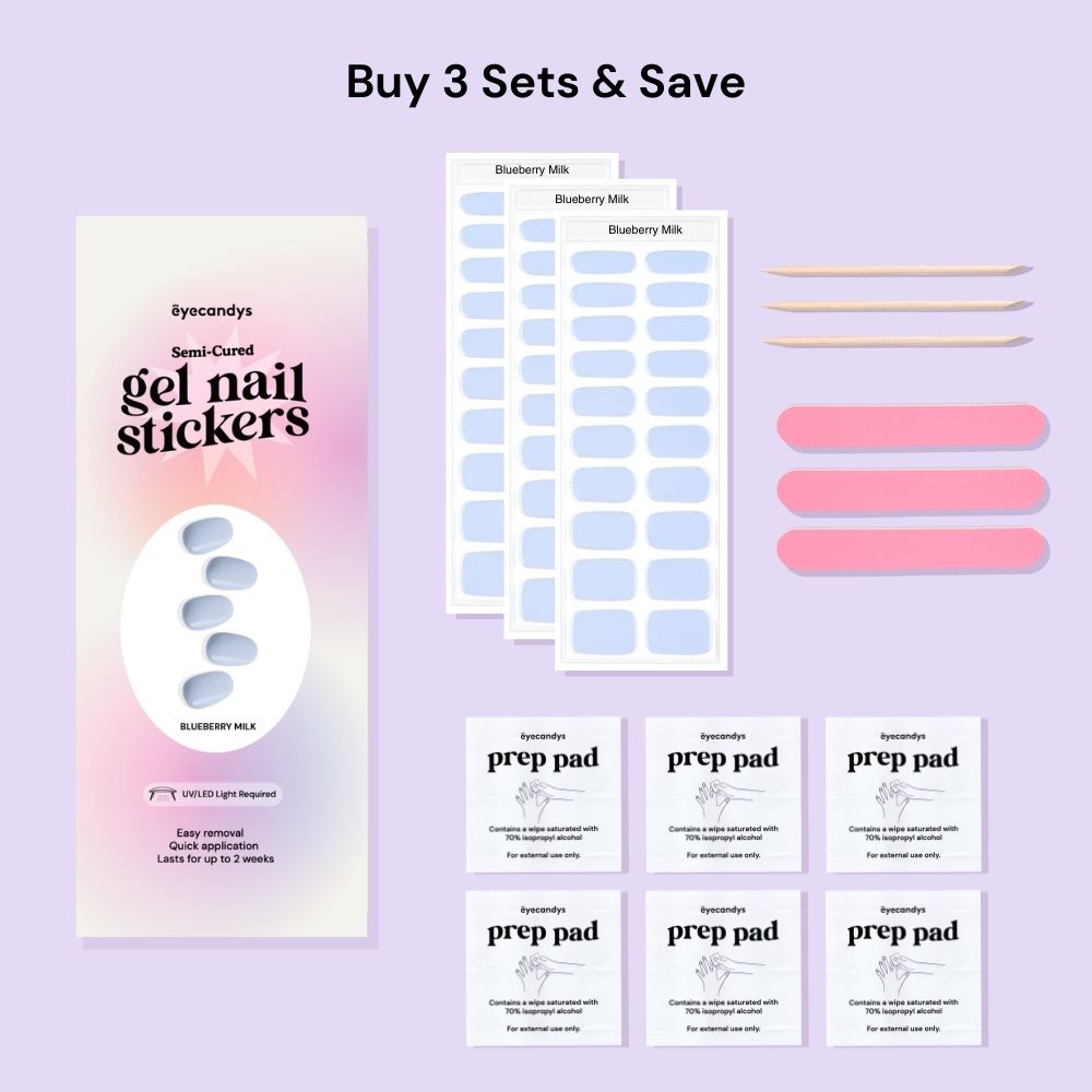 Blueberry Milk Gel Nail Sticker Set