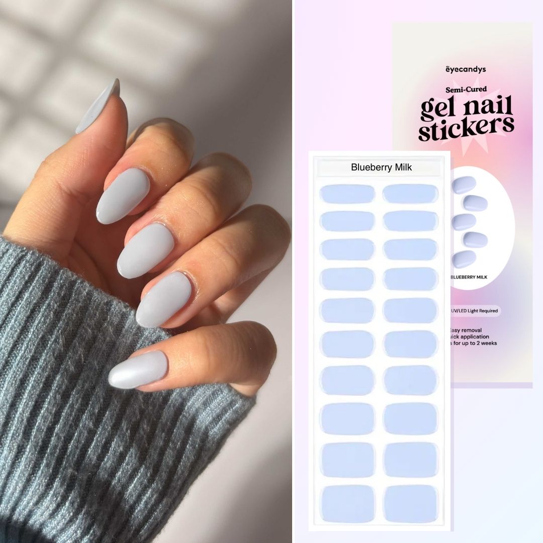 Blueberry Milk Gel Nail Sticker Set