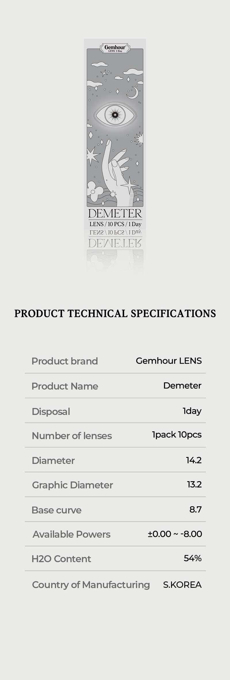 Demeter 1-Day Ash Grey (10pk)