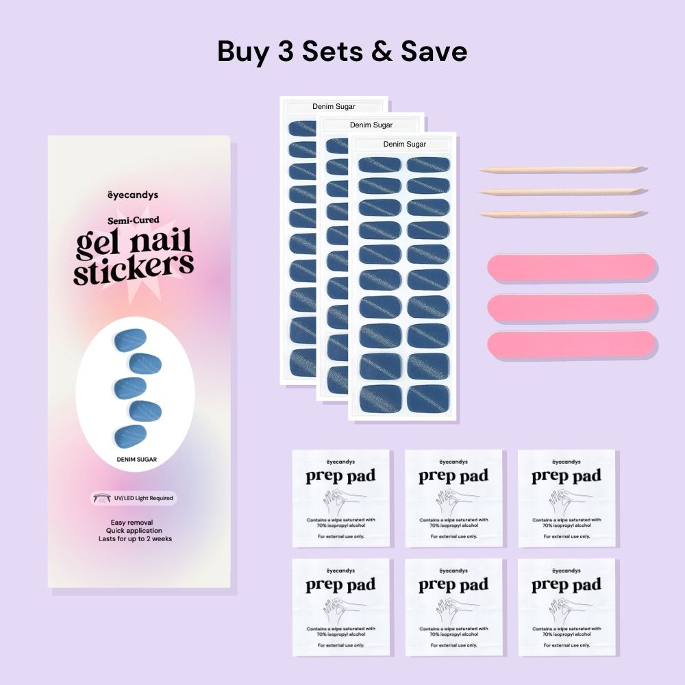 Denim Sugar Gel Nail Sticker Set