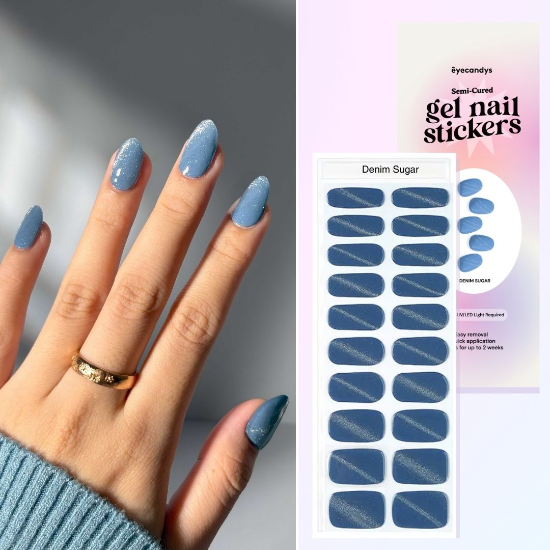 Denim Sugar Gel Nail Sticker Set