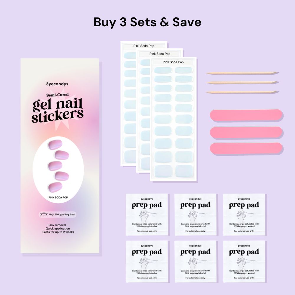 Pink Soda Pop Gel Nail Sticker Set