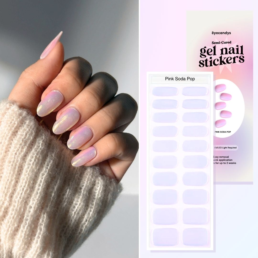 Pink Soda Pop Gel Nail Sticker Set