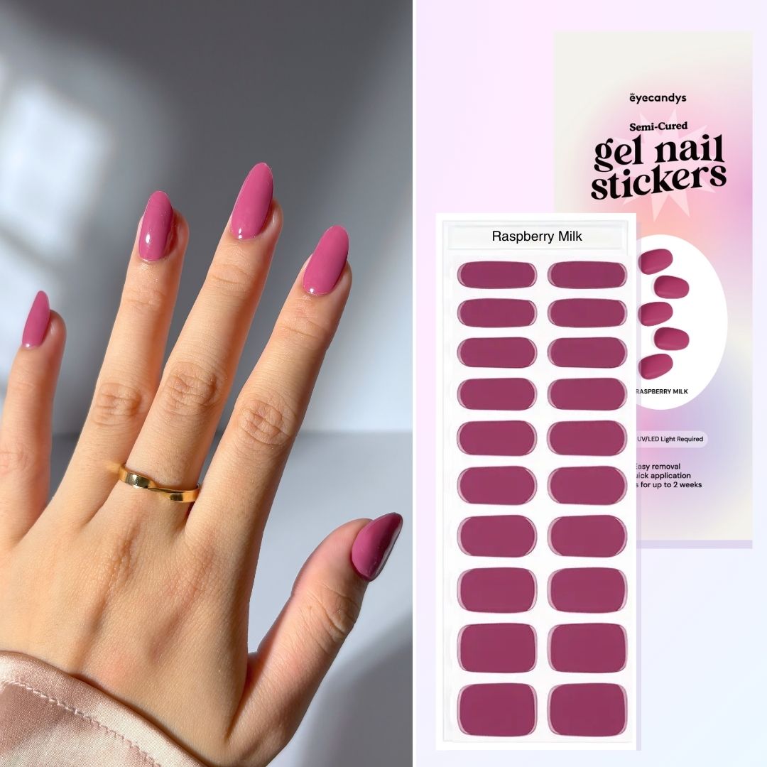 Raspberry Milk Gel Nail Sticker Set