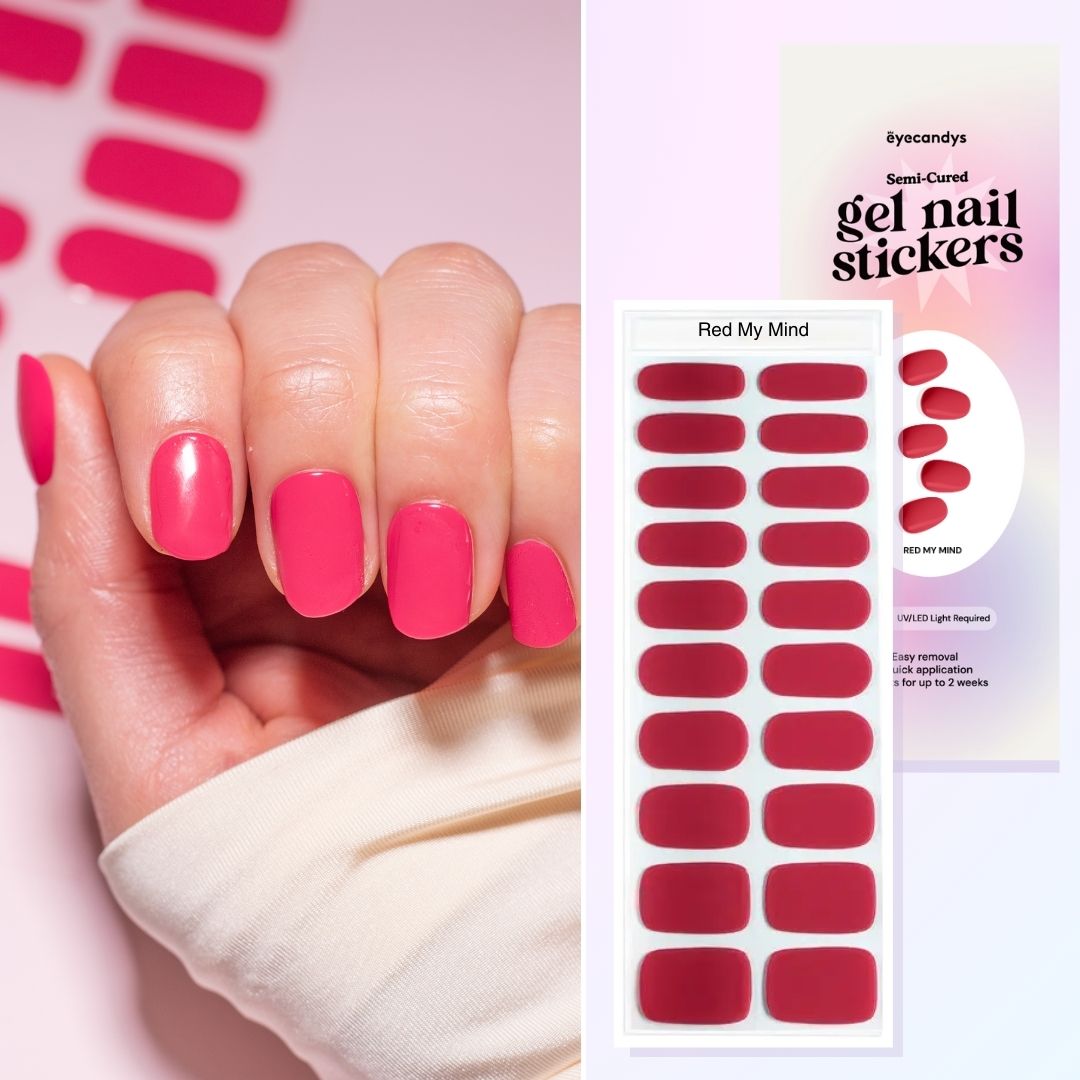 Red My Mind Gel Nail Sticker Set