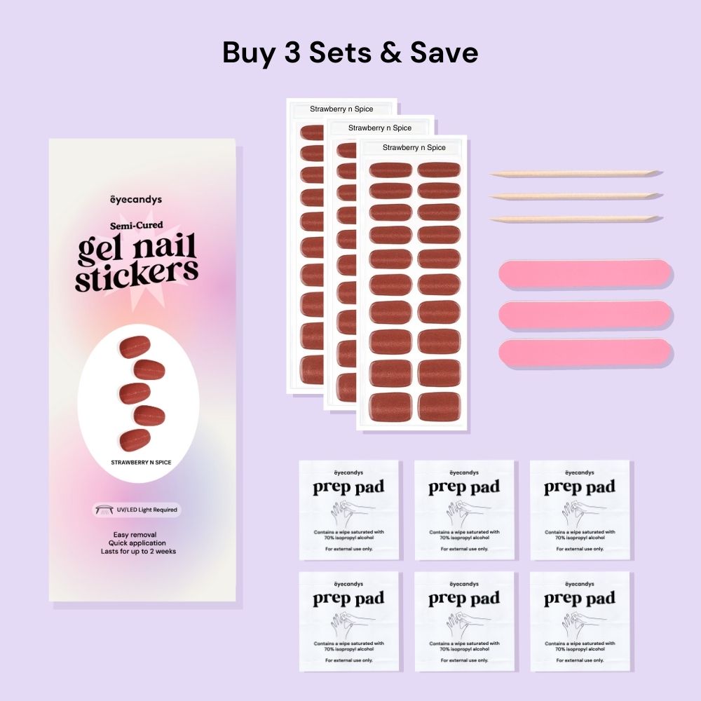 Strawberry n Spice Gel Nail Sticker Set