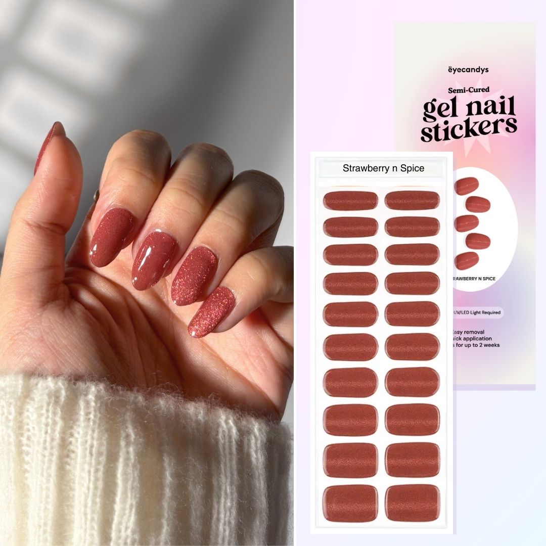 Strawberry n Spice Gel Nail Sticker Set