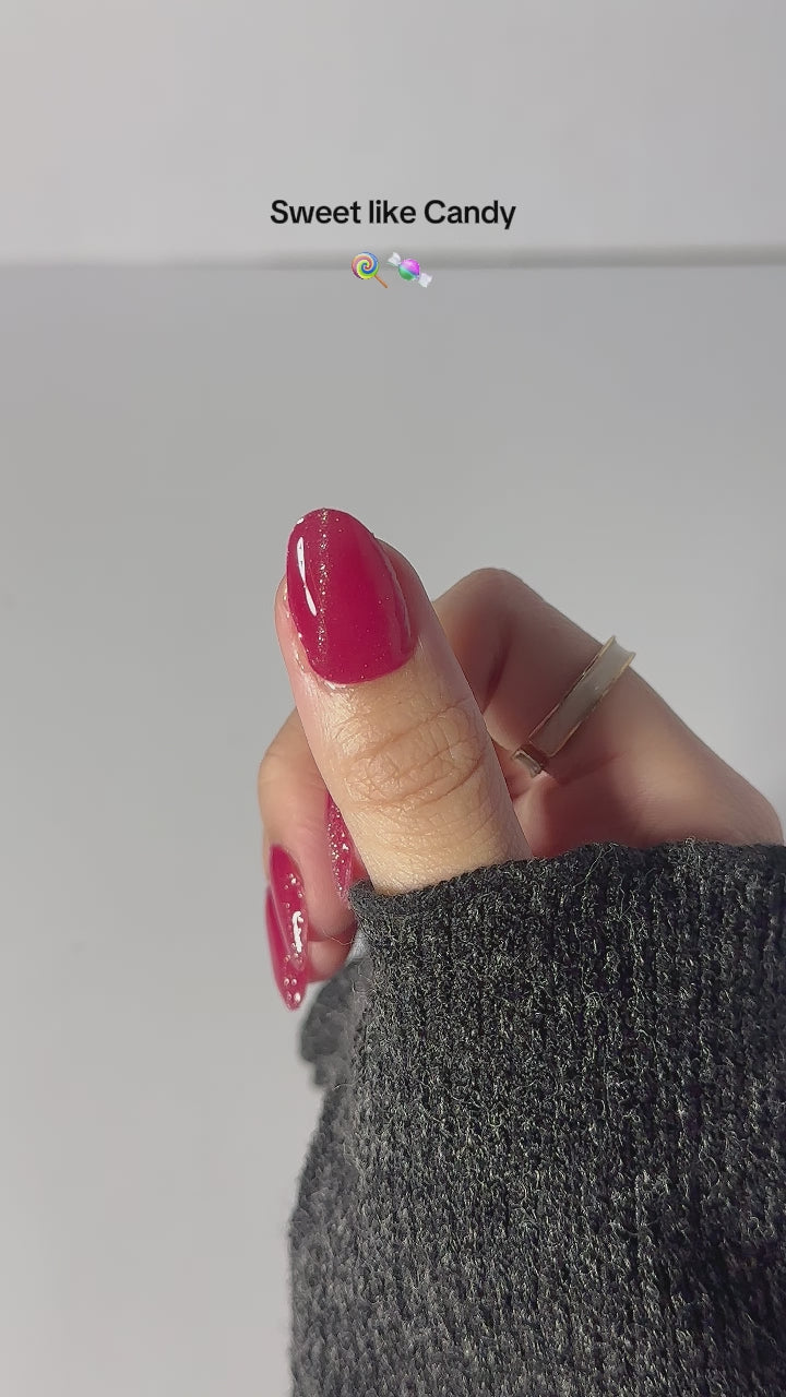 Candy Cane Cat Eye Gel Nail Sticker Set
